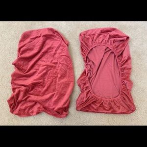 Two Red Changing Pad Covers